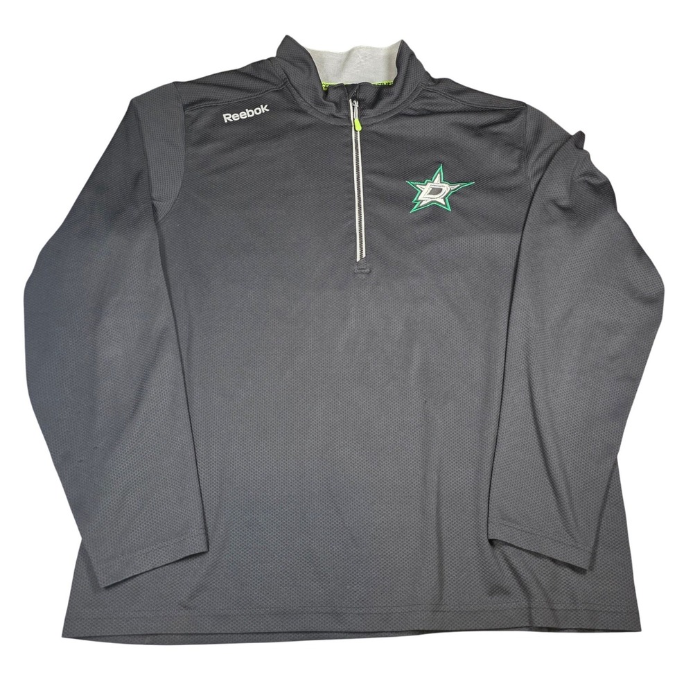 Reebok NHL Center Ice Dallas Stars Quarter Zip Pullover Black Hockey Mens XL
